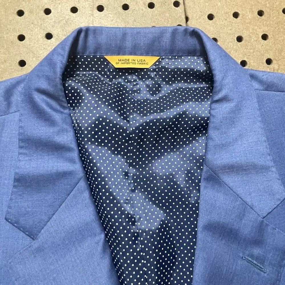 Hickey Freeman Suit Mens Sz 54 R Blue 2pc USA Loro Piana Tasmanian Pants 46 MINT